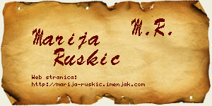 Marija Ruškić vizit kartica